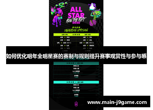 如何优化明年全明星赛的赛制与规则提升赛事观赏性与参与感