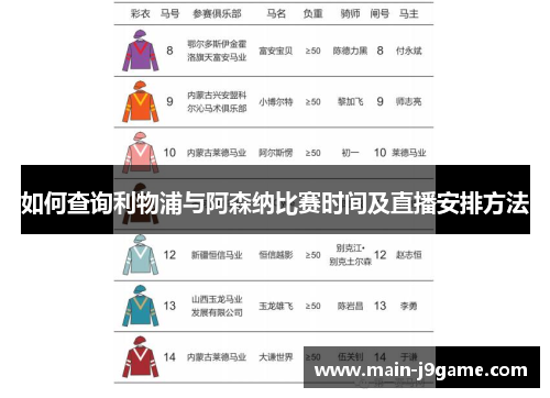 如何查询利物浦与阿森纳比赛时间及直播安排方法 如何查询利物浦与阿森纳比赛时间及直播安排方法